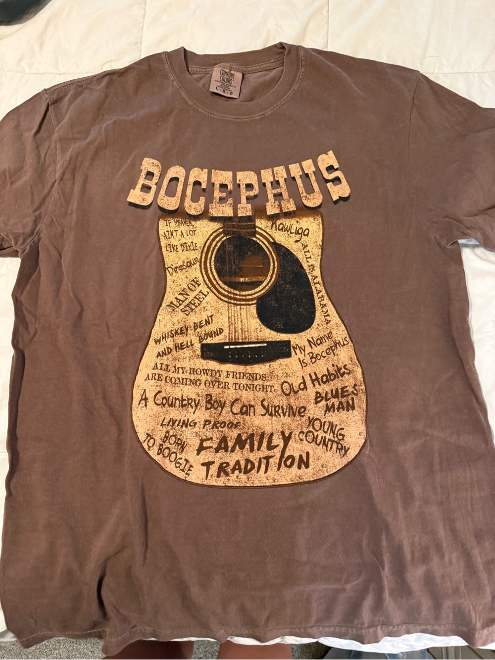Hank Williams Jr. Concert Comfort Colors Brown Bocephus Graphic Tee